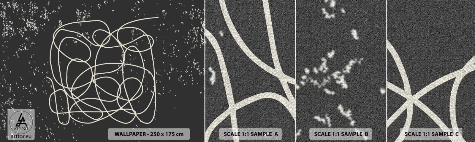 Prøve Fototapet Premium Canvas - Vandrende tanker - Abstraktion, Grafik, Stykke - 100x30 cm