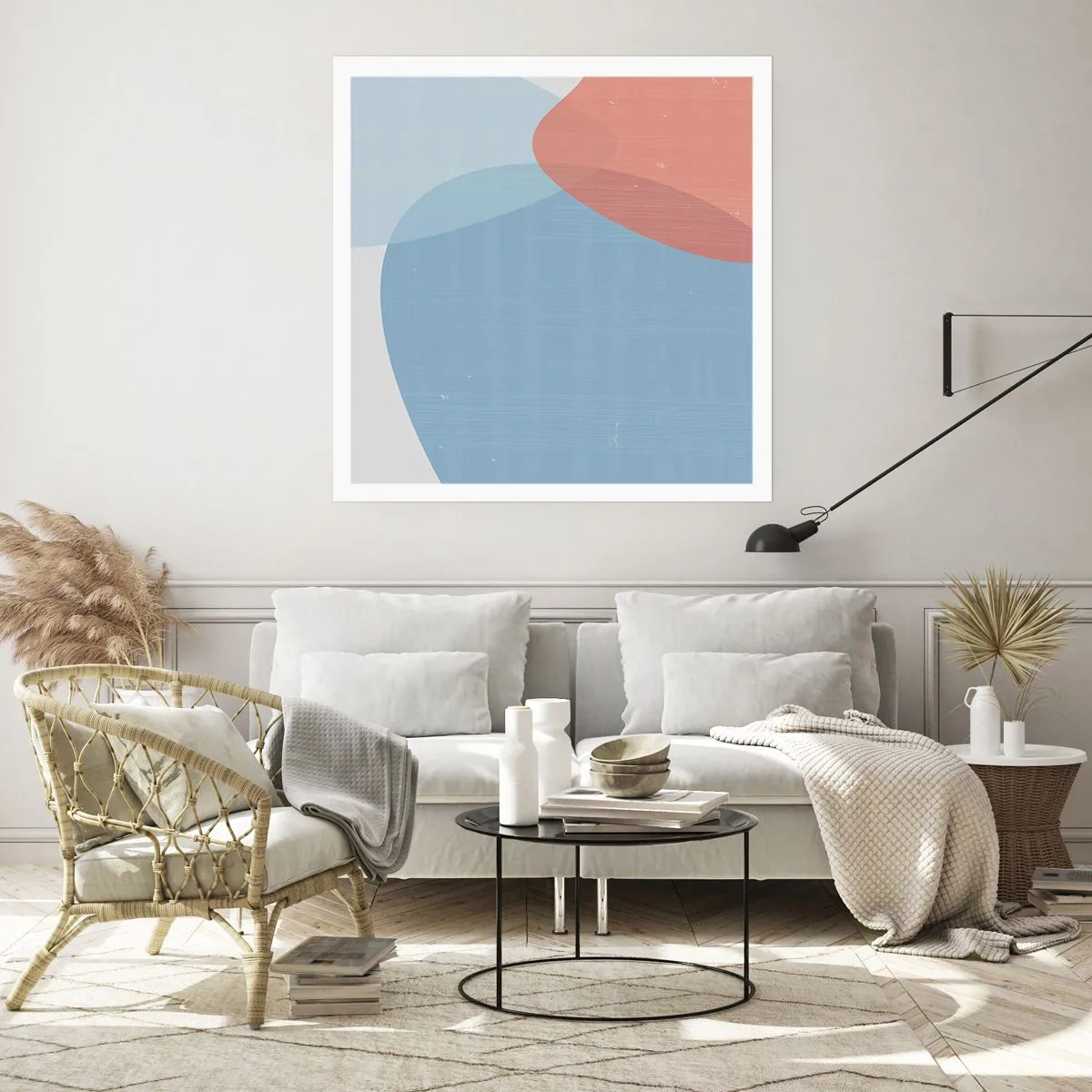 Plakat - Pastelfarvede relationer - 60x60 cm