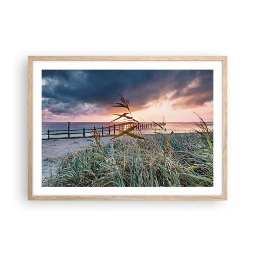 Plakat i ramme af lyst egetræ - Ikke passerer med vinden - 70x50 cm