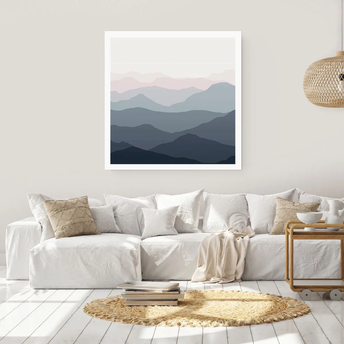 Plakat - Bølger af bjerge - 50x50 cm