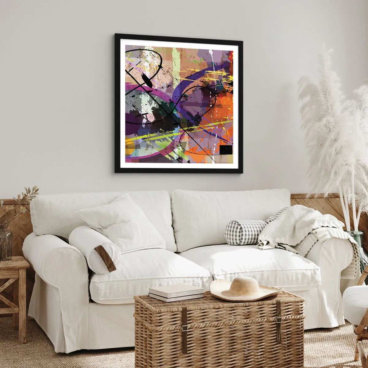 Plakat i sort ramme - Kan være lige eller rundt - 30x30 cm