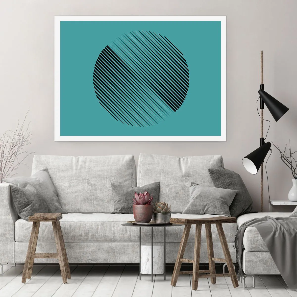 Plakat - Cirklen - en geometrisk variation - 91x61 cm