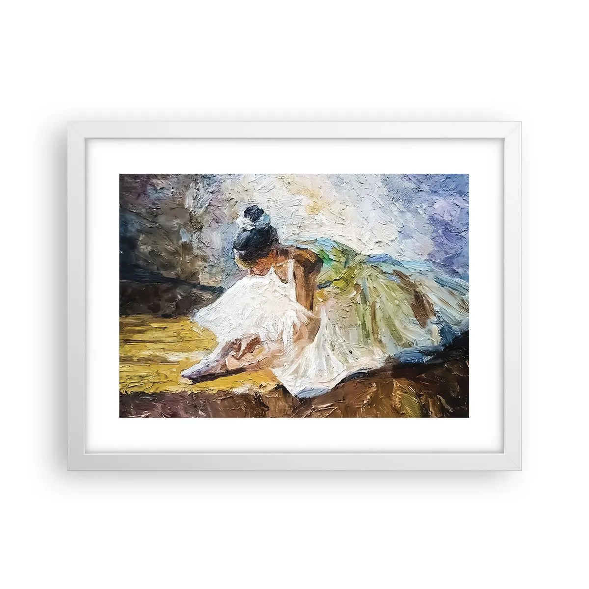 Plakat i hvid ramme - Fra et maleri af Degas - 40x30 cm