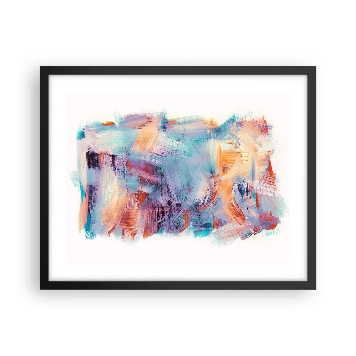 Plakat i sort ramme - Farverigt rod - 50x40 cm