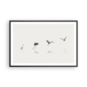 Plakat i sort ramme - Fire enkle trin - 91x61 cm