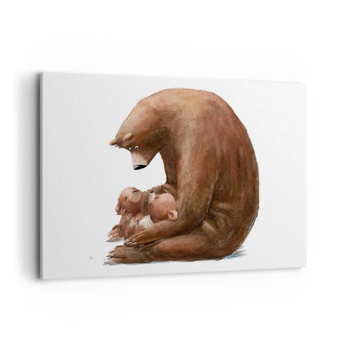 Lærredstryk - Billede på lærred - Drøm sødt, børn - 100x70 cm