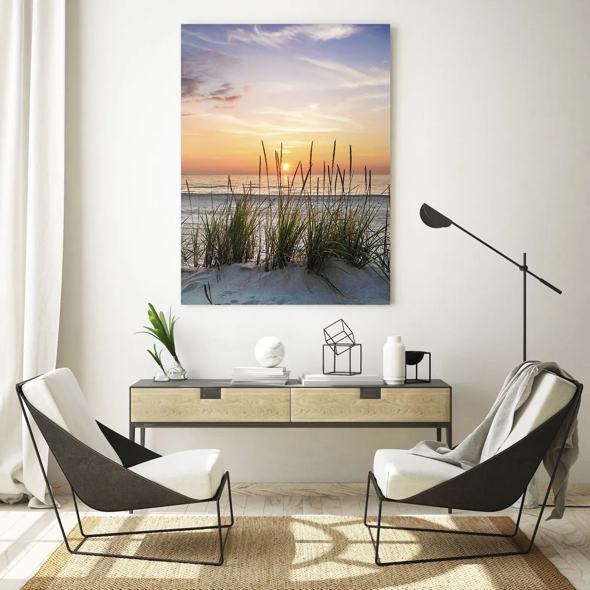 Billede på glas - Se, tænk, føl - 50x70 cm