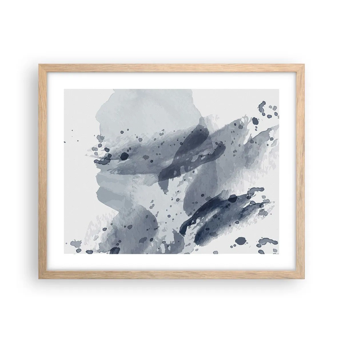 Plakat i ramme af lyst egetræ - En undersøgelse af vandets natur - 50x40 cm