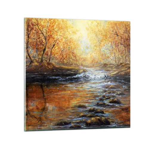 Billede på glas - Gylden strøm - 30x30 cm