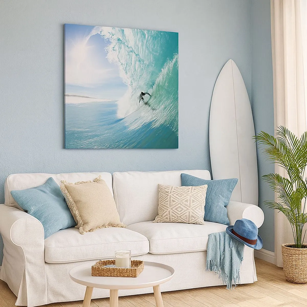 Lærredstryk - Billede på lærred - Altid på bølgen - 30x30 cm