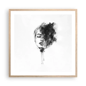 Plakat i ramme af lyst egetræ - Hvad piger drømmer om - 60x60 cm