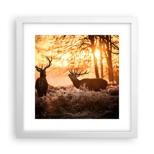 Plakat i hvid ramme - En jægerdrøm - 30x30 cm