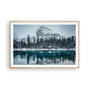 Plakat i ramme af lyst egetræ - En canadisk retræte - 91x61 cm