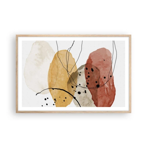 Plakat i ramme af lyst egetræ - Som lys, klar luft - 91x61 cm