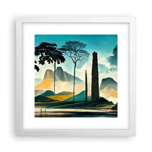 Plakat i hvid ramme - Stadig højere og højere - 30x30 cm