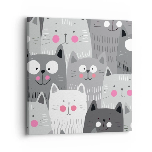 Lærredstryk - Billede på lærred - Kattens verden - 30x30 cm