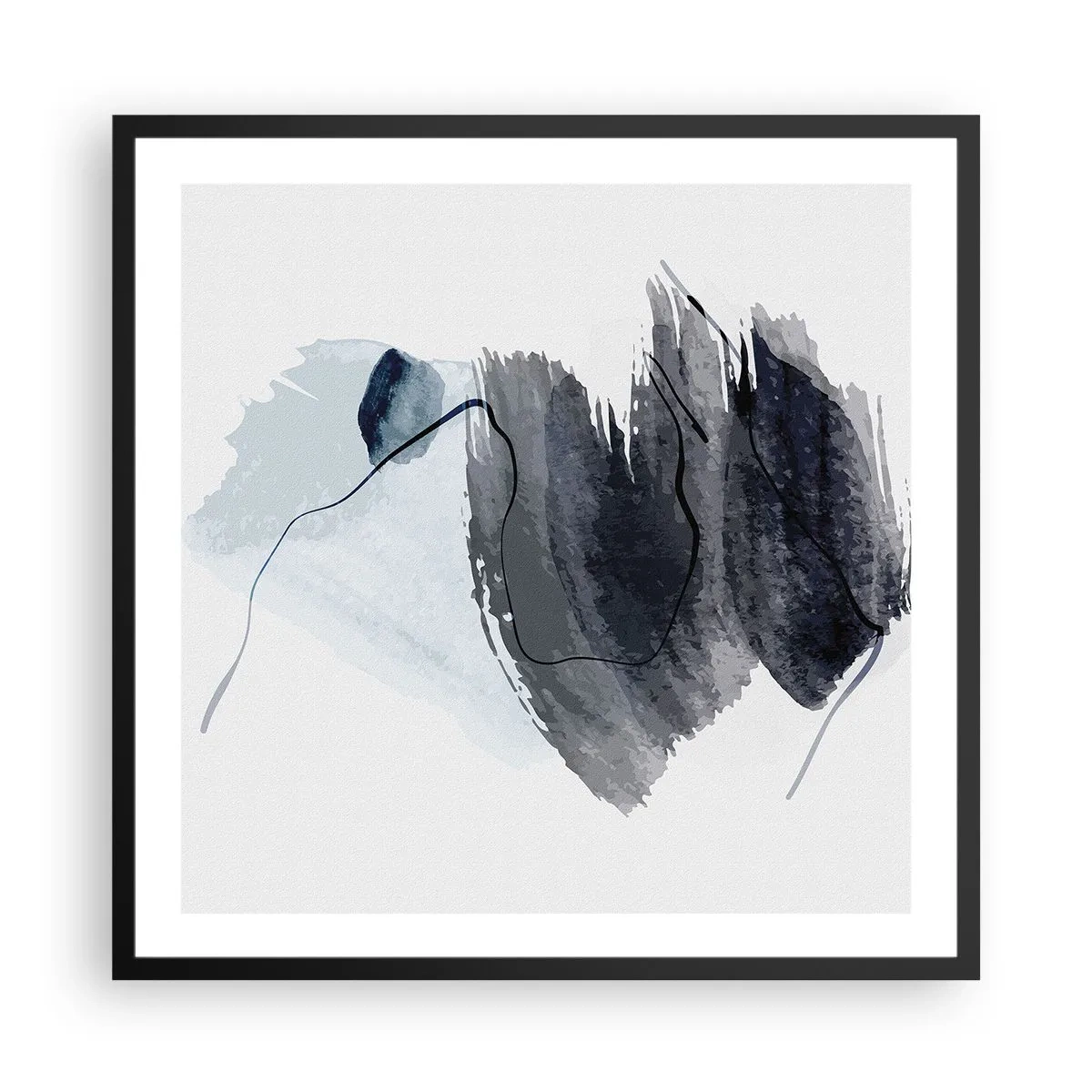 Plakat i sort ramme - Intensitet og bevægelse - 60x60 cm