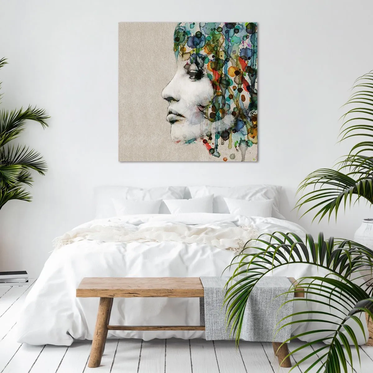 Lærredstryk - Billede på lærred - Hun kom ud af den grå - 50x50 cm