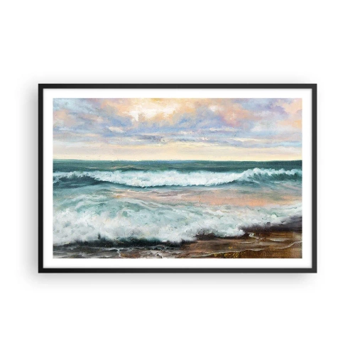 Plakat i sort ramme - Her vil du glatte din sjæl - 91x61 cm