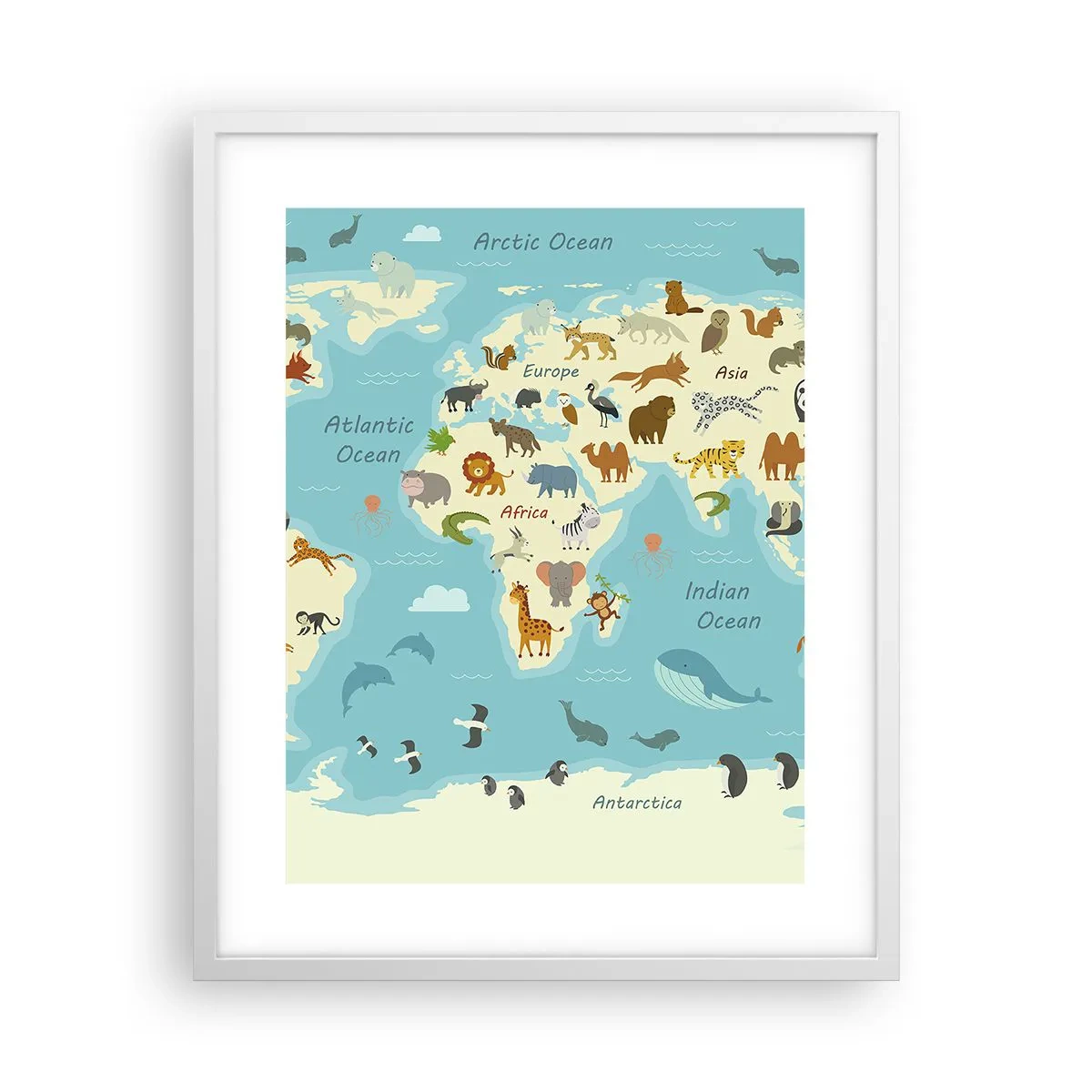 Plakat i hvid ramme - Gode naboer - 40x50 cm