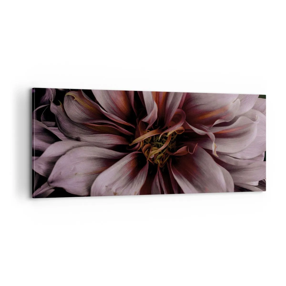 Lærredstryk - Billede på lærred - Blomstret hjerte - 100x40 cm