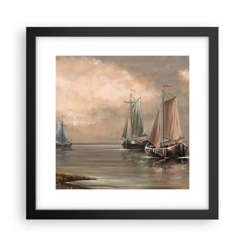 Plakat i sort ramme - Sømændenes tilbagevenden - 30x30 cm