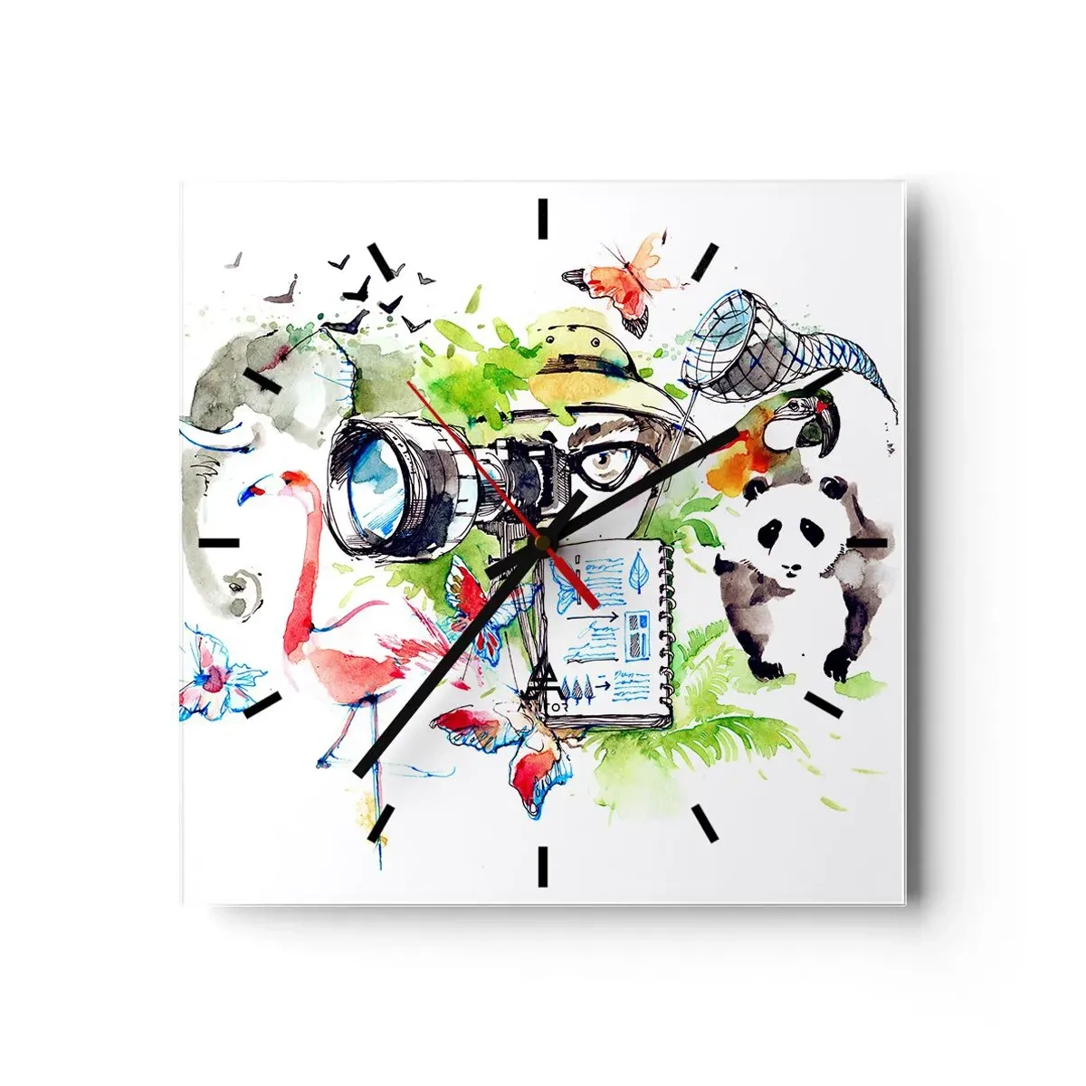 Vægur, Uret - Gennem en rejsendes linse - 30x30 cm