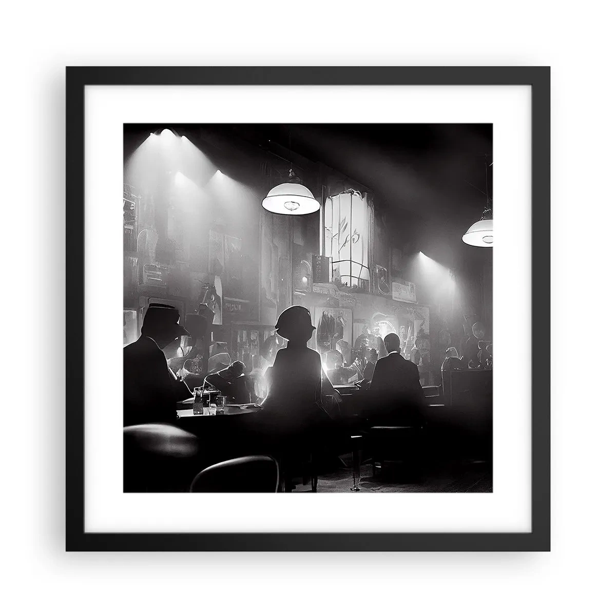 Plakat i sort ramme - I en jazzet stemning - 40x40 cm