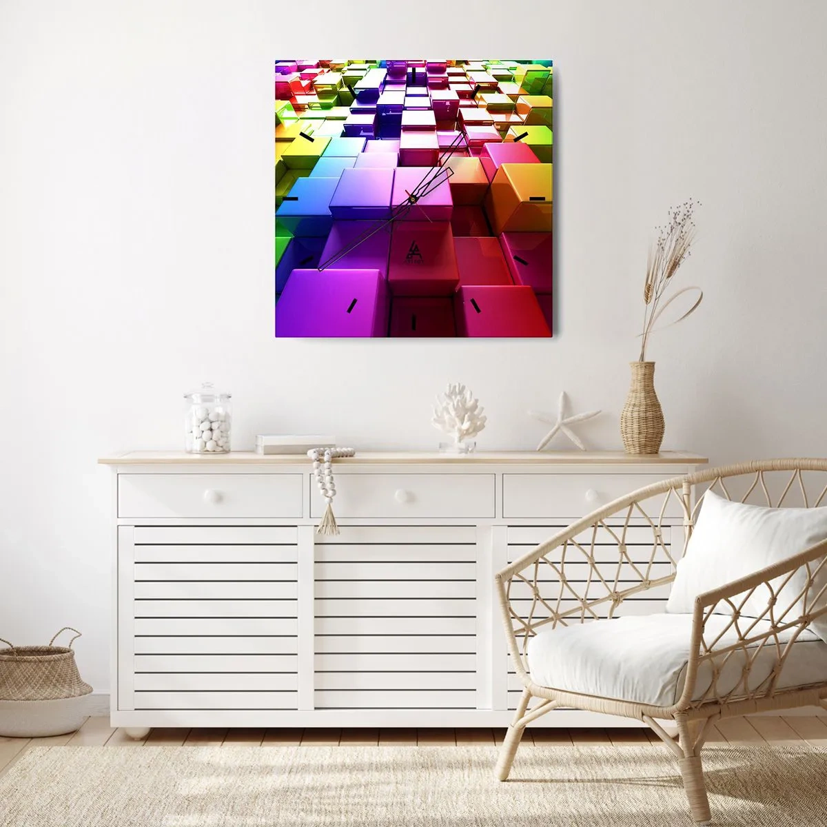 Vægur, Uret - Op-art sammen som et team - 40x40 cm