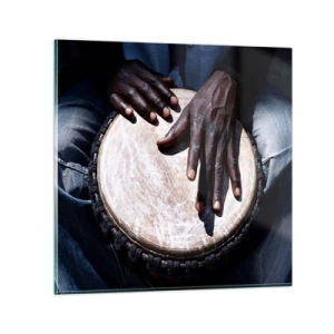 Billede på glas - Lev i takt med din rytme - 30x30 cm