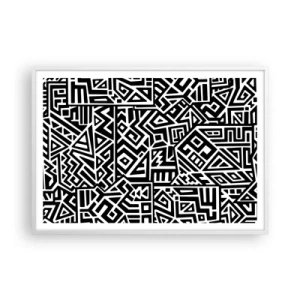 Plakat i hvid ramme - Præcolumbiansk sammensætning - 100x70 cm