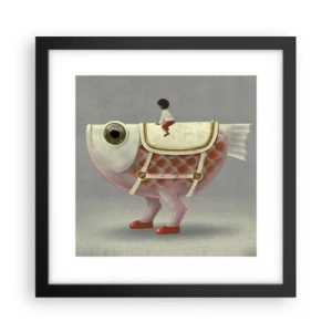 Plakat i sort ramme - Rybonski rytter - 30x30 cm