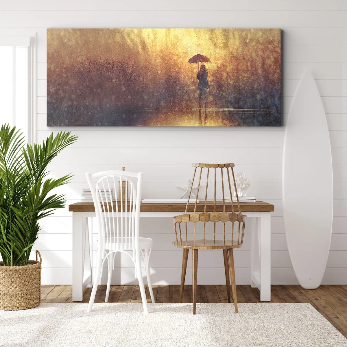 Lærredstryk - Billede på lærred - Jeg føler, at der er nogen, der kigger på mig - 100x40 cm