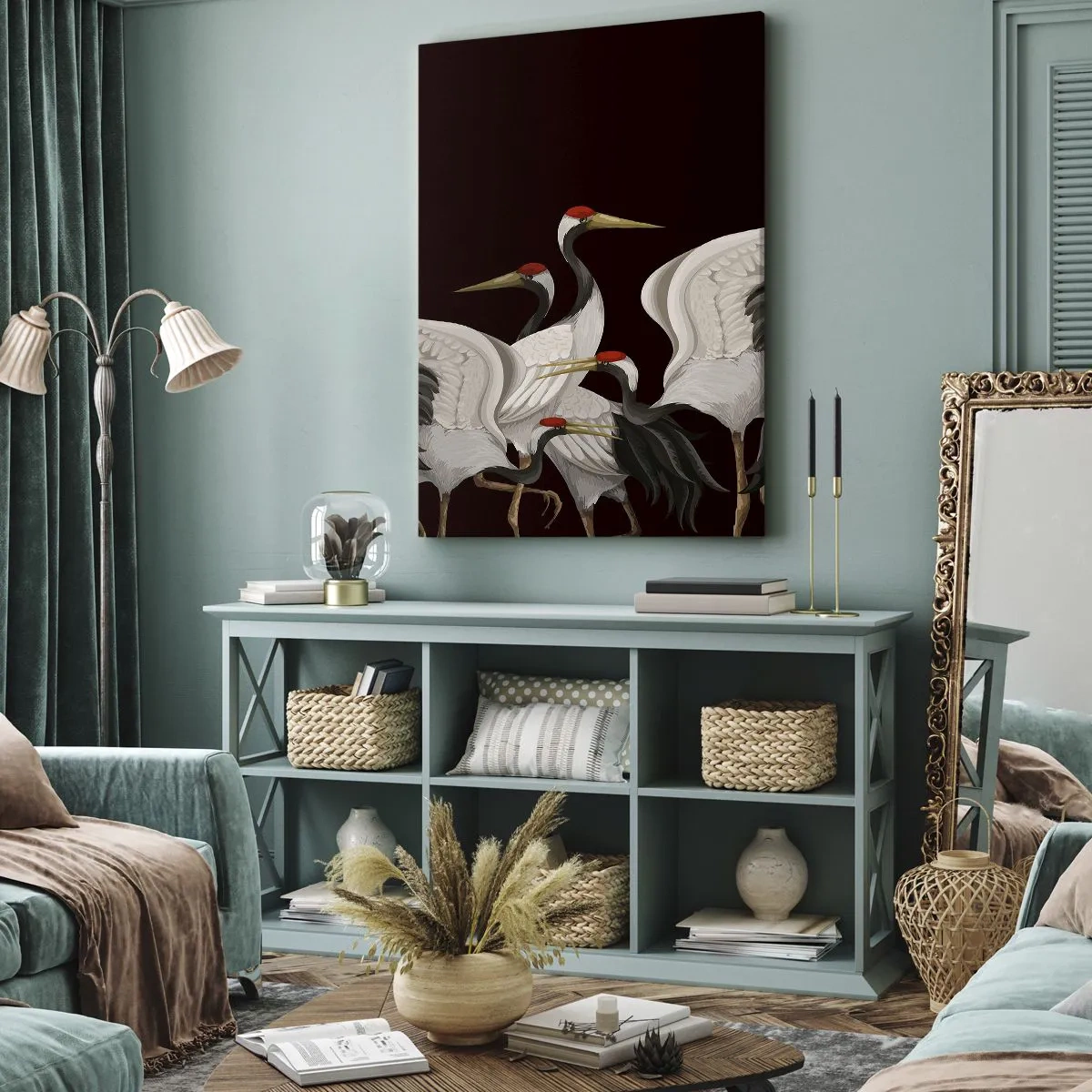 Lærredstryk - Billede på lærred - Fugle anliggender - 50x70 cm