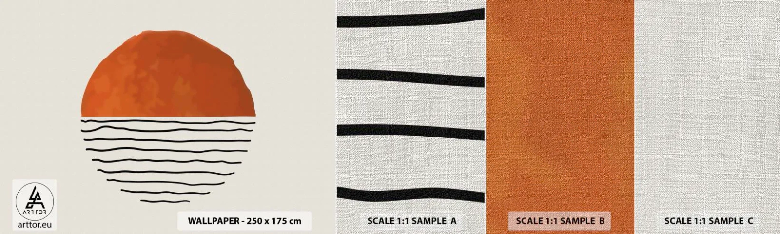 Prøve Fototapet Premium Canvas - I en japansk atmosfære - Abstraktion, Stykke, Minimalisme - 100x30 cm