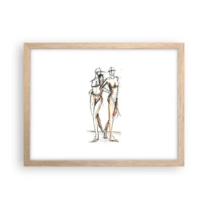 Plakat i ramme af lyst egetræ - En undersøgelse af charme - 40x30 cm