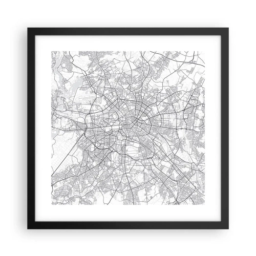 Plakat i sort ramme - Berlins blomst - 40x40 cm