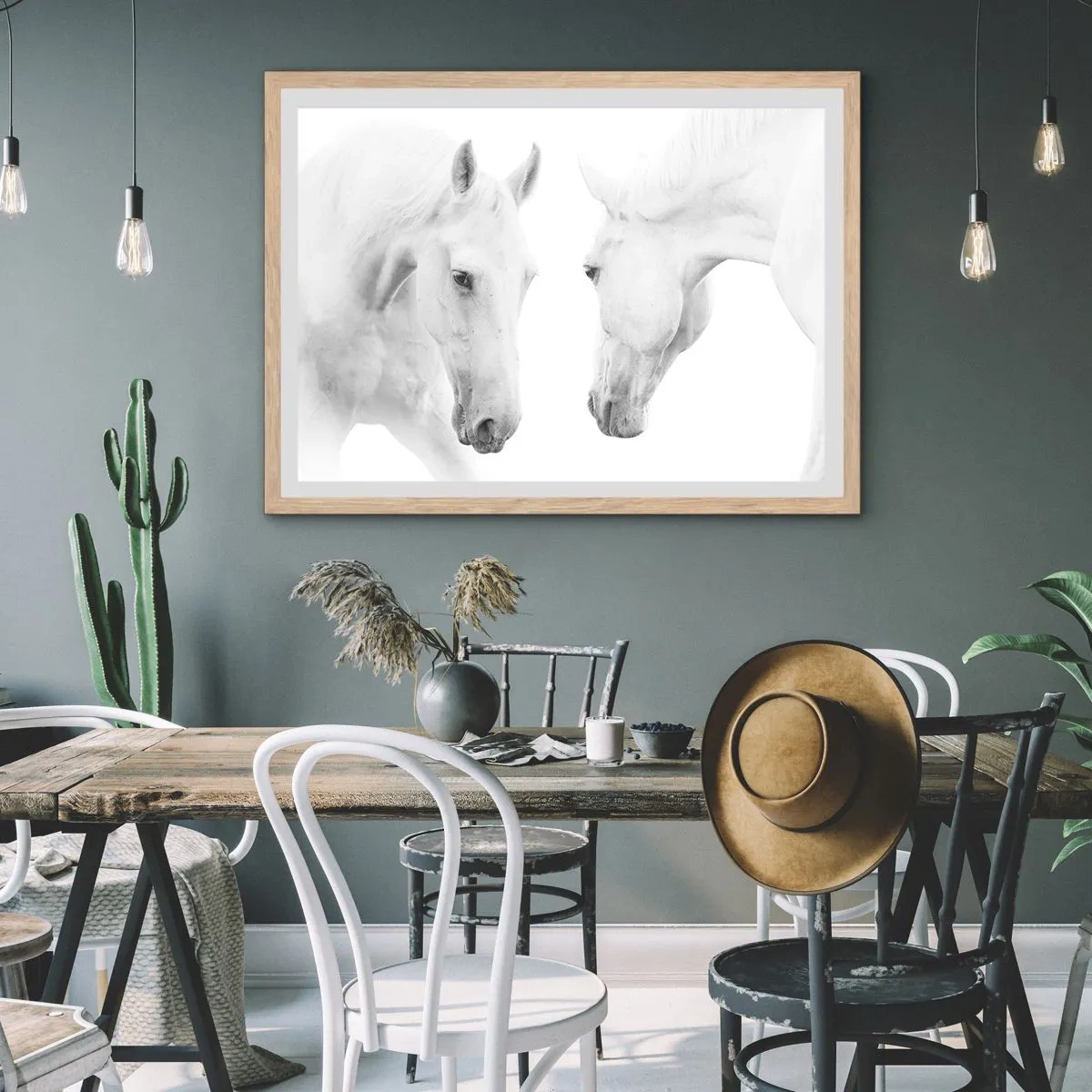 Plakat i ramme af lyst egetræ - Er dette venskab...? - 91x61 cm