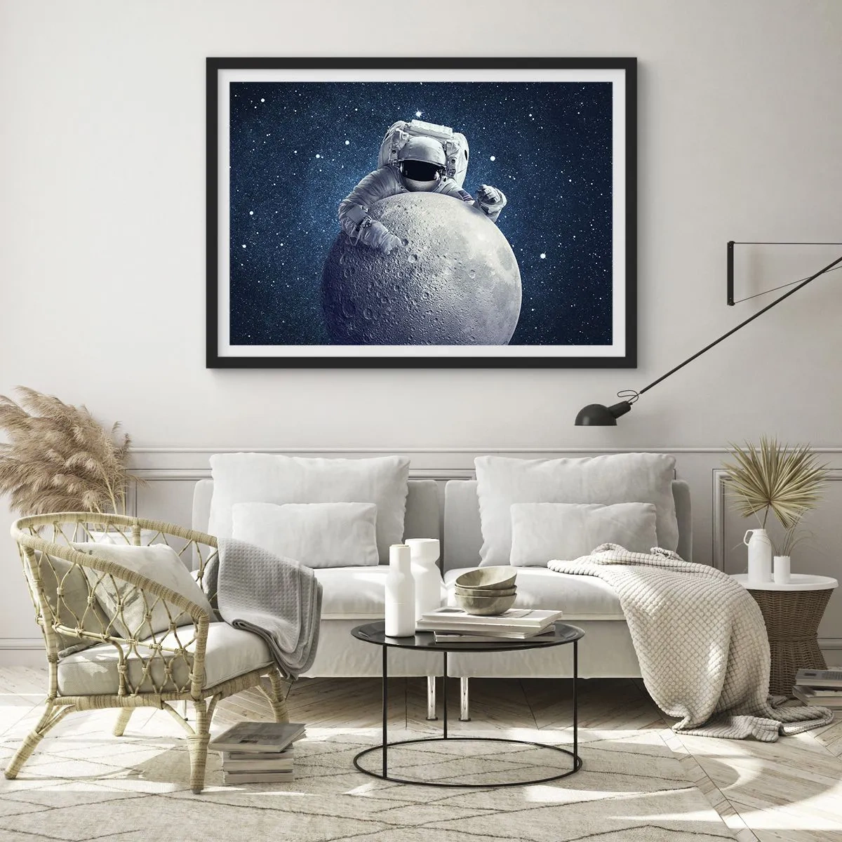 Plakat i sort ramme - Kosmisk spøgefugl - 70x50 cm