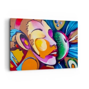 Lærredstryk - Billede på lærred - Berør med farve - 100x70 cm