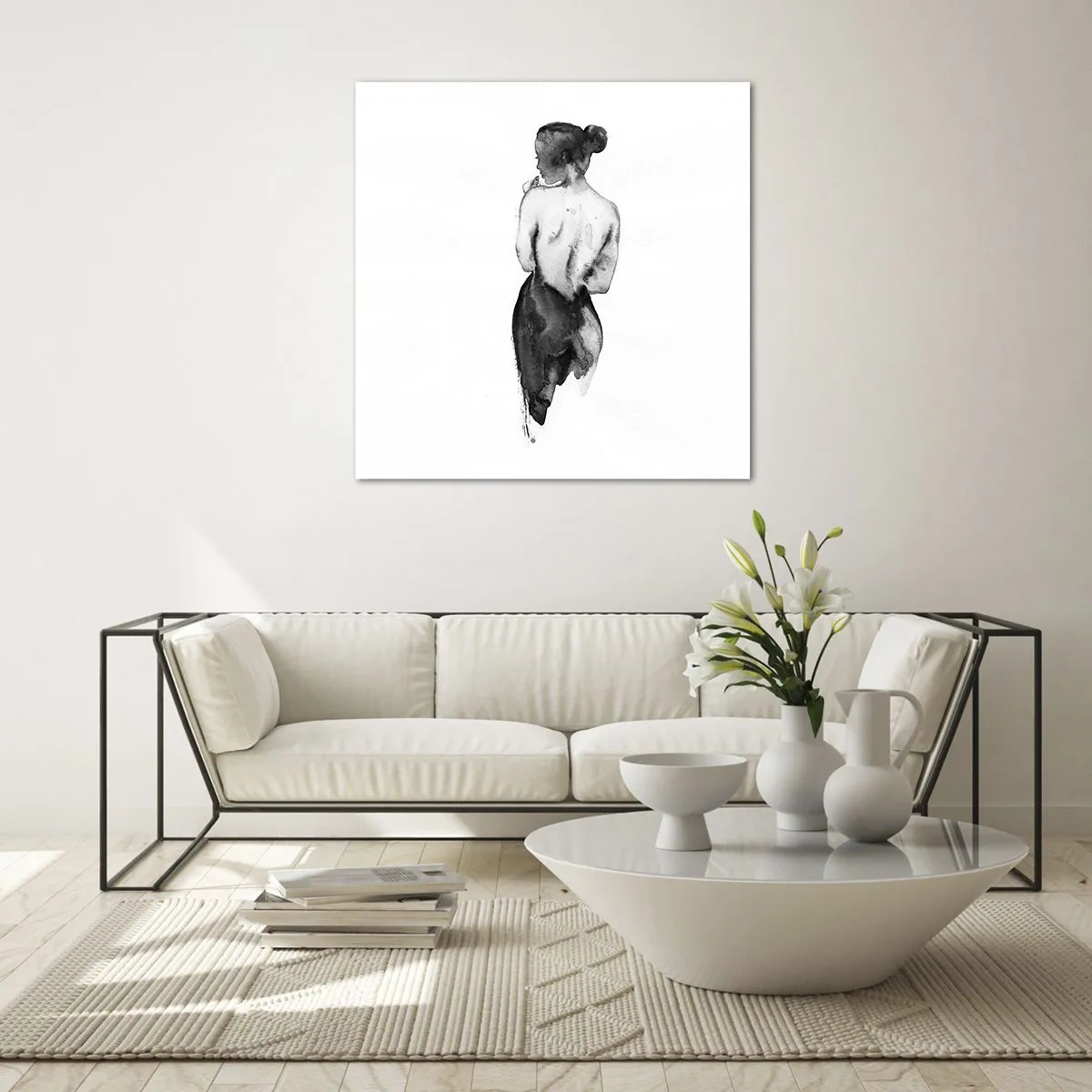 Billede på glas - Med hende forsvinder verden - 70x70 cm