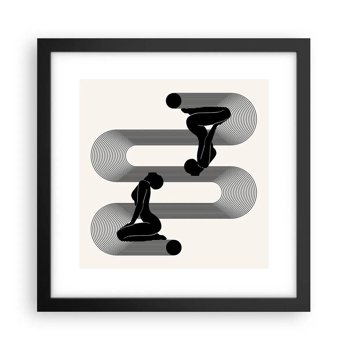 Plakat i sort ramme - Sensuel symmetri - 30x30 cm