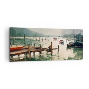 Lærredstryk - Billede på lærred - Dækket af en smeltet måne - 100x40 cm