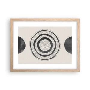 Plakat i ramme af lyst egetræ - Det vigtige er det, der er imellem - 40x30 cm