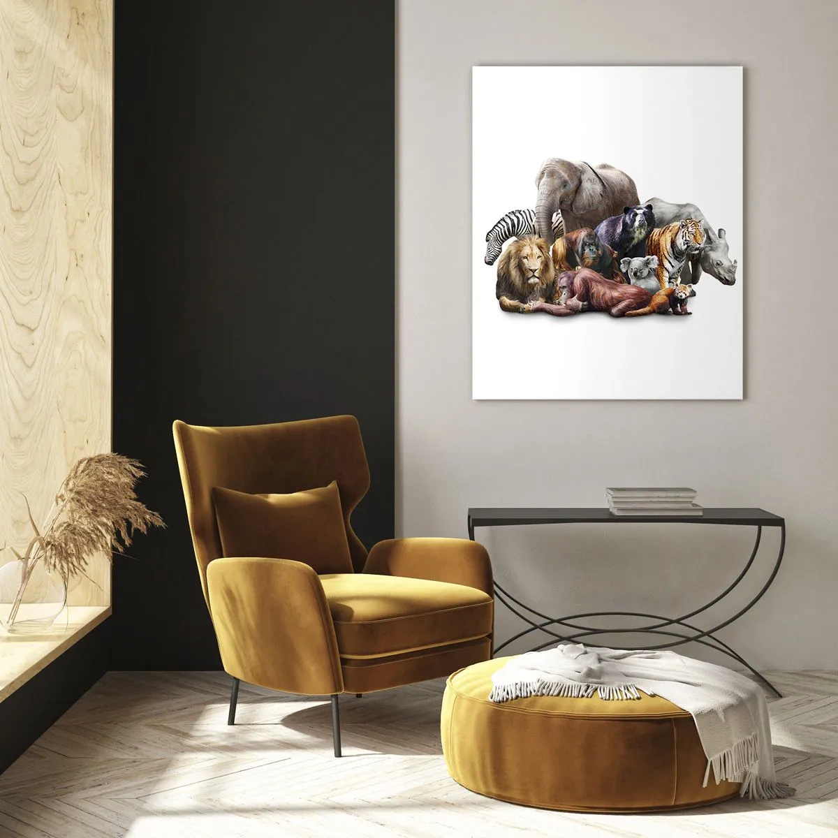 Billede på glas - Afrikansk familiefotografi - 50x70 cm