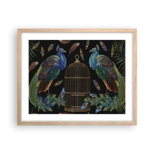 Plakat i ramme af lyst egetræ - I kongelige gevandter - 50x40 cm