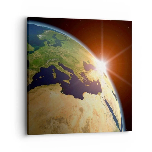 Lærredstryk - Billede på lærred - Solopgang - 40x40 cm