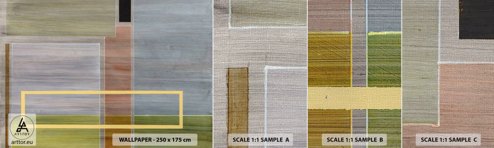 Prøve Fototapet Premium Canvas - Lige og rolig - Abstraktion, Moderne kunst, Rektangler - 100x30 cm