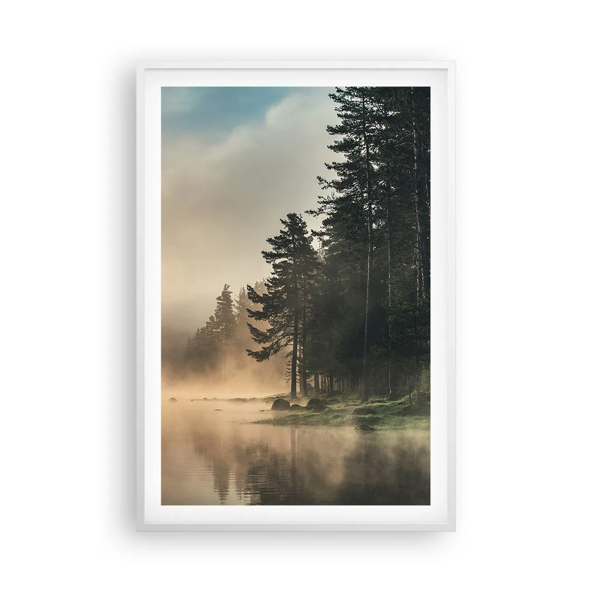 Plakat i hvid ramme - En dags fødsel - 61x91 cm