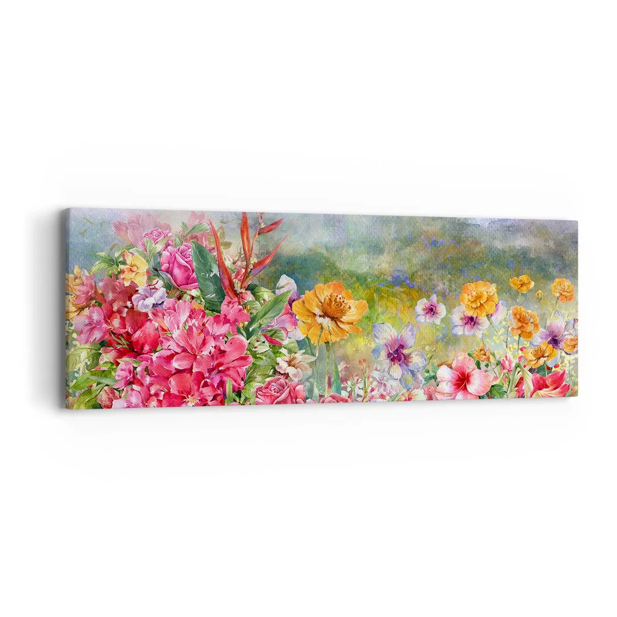 Lærredstryk - Billede på lærred - En have, der er gået amok - 90x30 cm